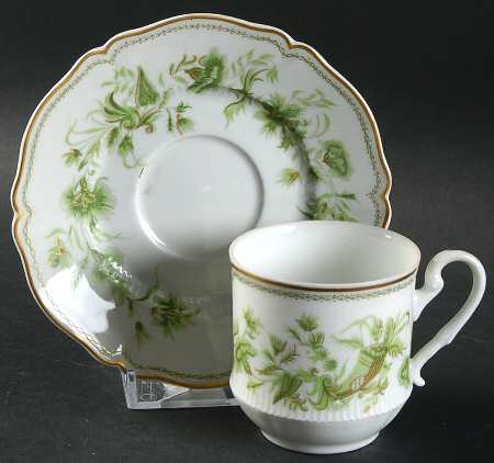 Carette Flat Demitasse Cup & Saucer Set by Haviland