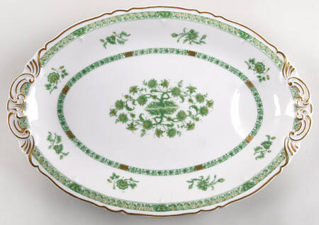 Cashmere (Green & Gold Tree) 16" Oval Serving Platter