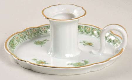 Cashmere (Green & Gold Tree) Handled Candleholder