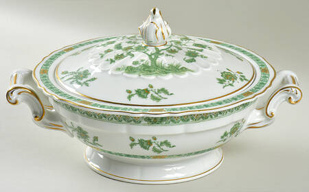 Cashmere (Green & Gold Tree) Round Covered Vegetable