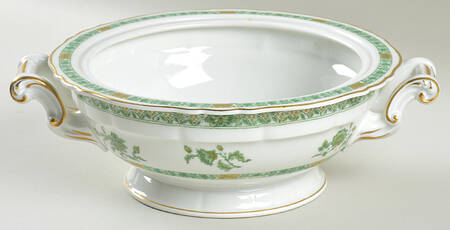 Cashmere (Green & Gold Tree) Round Vegetable No Lid