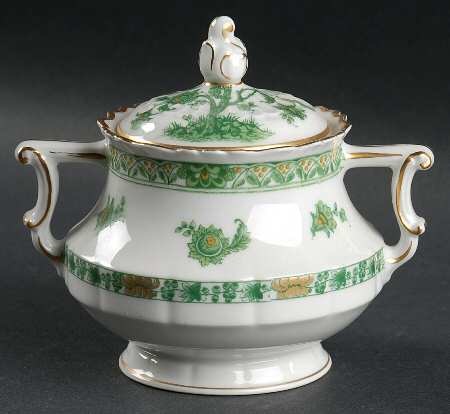Cashmere (Green & Gold Tree) Sugar Bowl & Lid