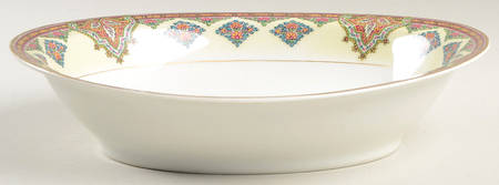 Cashmere (Maroon, Blue & Yellow Des) 10" Oval Vegetable Bowl