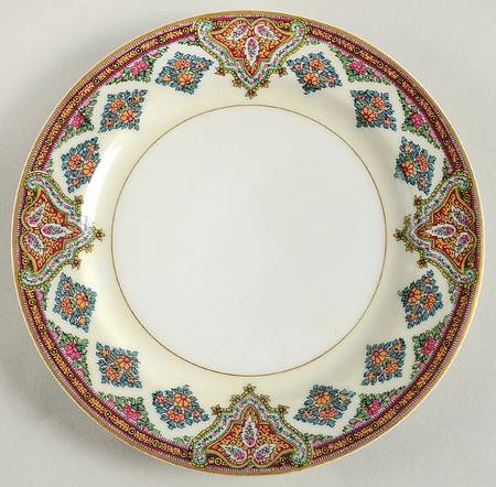 Cashmere (Maroon, Blue & Yellow Des) Salad Plate