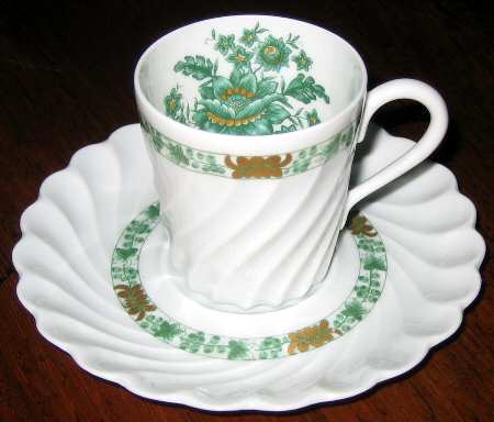 Cashmere Green (Torse Shape) Flat Demitasse Cup & Saucer Set