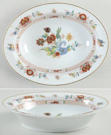 Cathay (Gold Trim) 9" Oval Vegetable Bowl