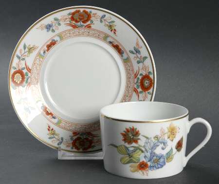 Cathay (Gold Trim) Flat Cup & Saucer Set