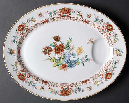Cathay (Gold Trim) 13" Oval Serving Platter