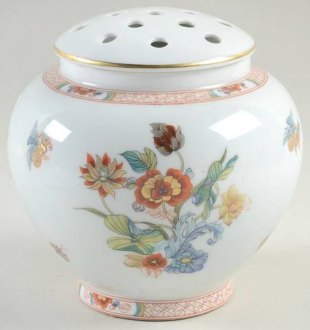 Cathay (Gold Trim) Vase & Frog/Grid