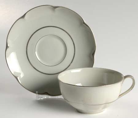 Celadon Platinum Flat Cup & Saucer Set