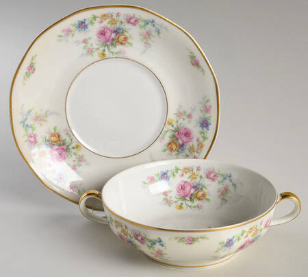 Chalfonte Flat Cream Soup Bowl & Saucer Set