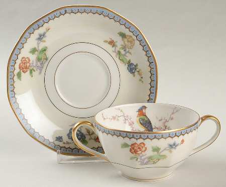 Chambord (Birds, Older Patt) Flat Bouillon Cup & Saucer