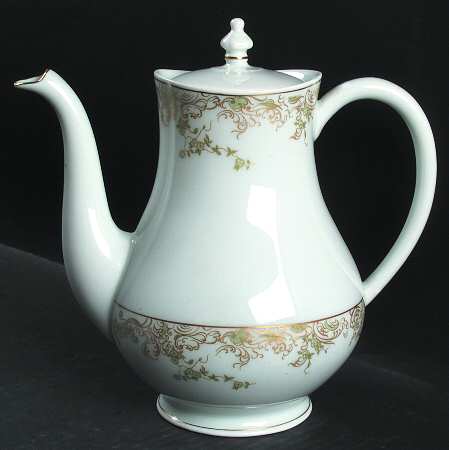 Chambord (Newer Green and Gold) Coffee Pot & Lid