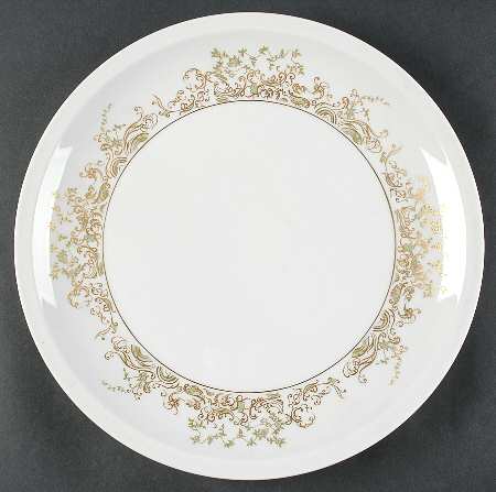 Chambord (Newer Green and Gold) 12" Chop Plate (Round Platter)