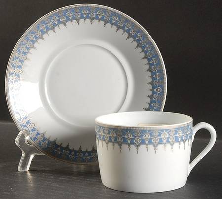 Chateau Blue Flat Cup & Saucer Set