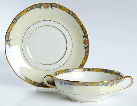 Chenonceaux Flat Cream Soup Bowl & Saucer Set