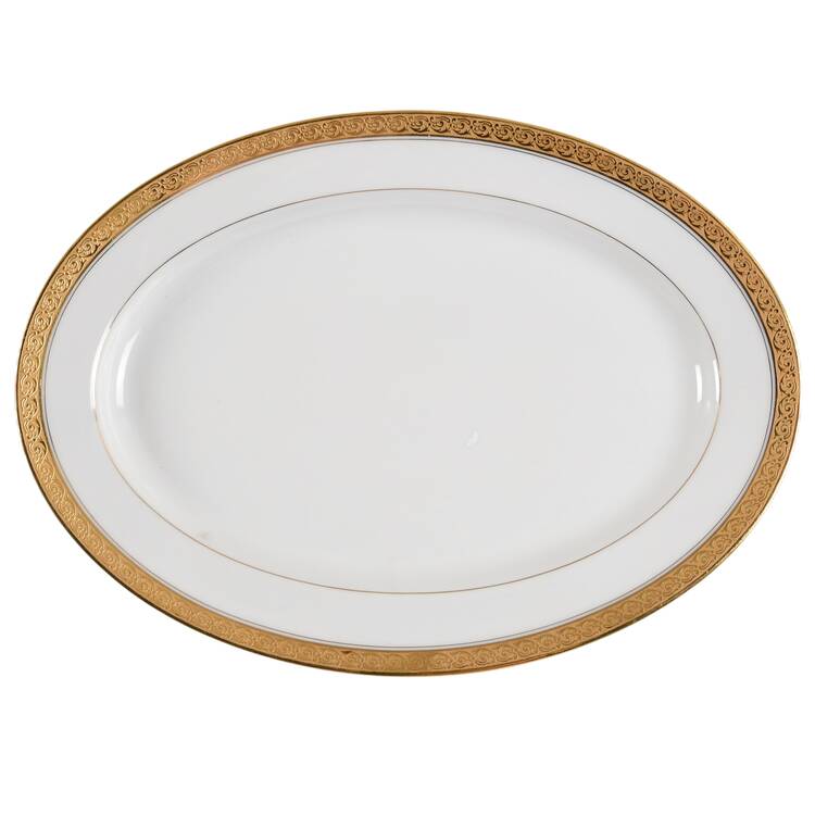 Chevalier (Older, Gold Trim) 11" Oval Serving Platter