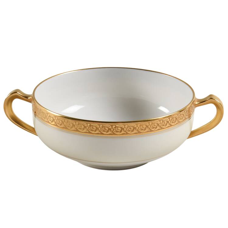 Chevalier (Older, Gold Trim) Flat Cream Soup Bowl