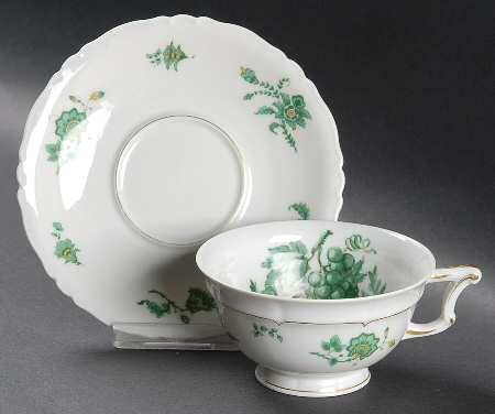 Chevalier (Newer, Inner Gold) Footed Cup & Saucer Set