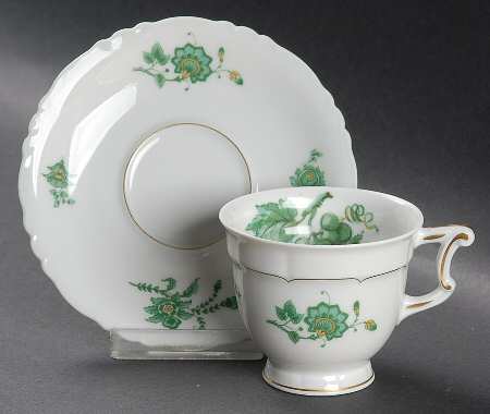 Chevalier (Newer, Inner Gold) Footed Demitasse Cup & Saucer Set