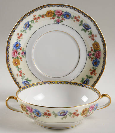 Cheverny Flat Cream Soup Bowl & Saucer Set