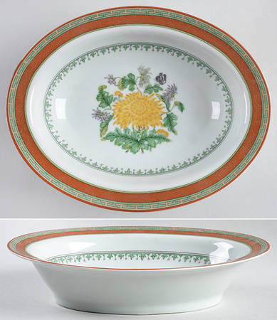 Chrysantheme 9" Oval Vegetable Bowl