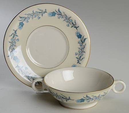 Clinton Footed Cream Soup Bowl & Saucer Set