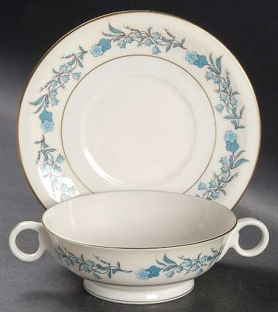 Clinton Footed Cream Soup Bowl & Saucer Set