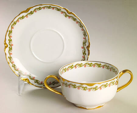 Clover Leaf Bouillon Soup & Saucer Set by Haviland