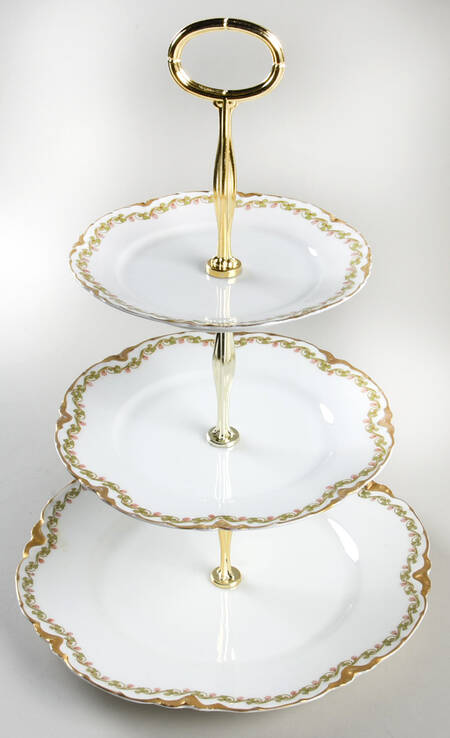 Clover Leaf 13 7/8"-14 1/4" 3-Tiered Serving Tray(DP,SP,BB) HC