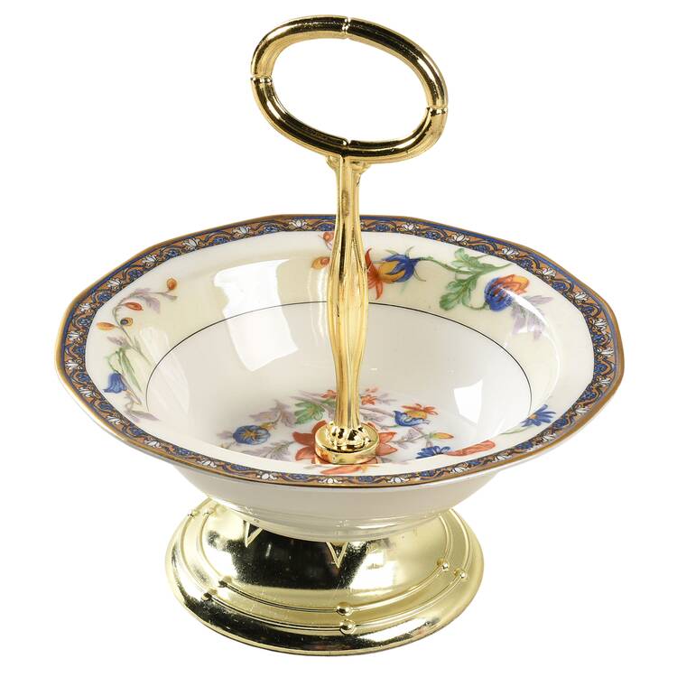 Cluny 6"-7" Handled Footed Nut Dish HC