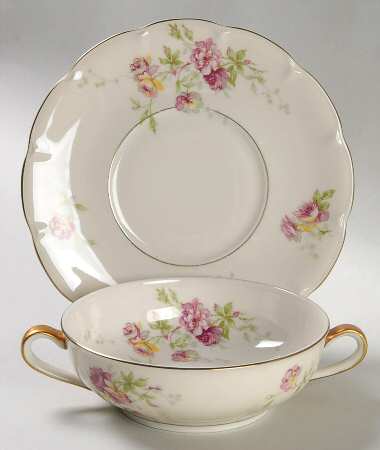 Dorset Footed Cream Soup Bowl & Saucer Set