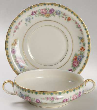 Dubarry Footed Cream Soup Bowl & Saucer Set