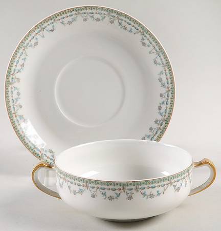 Durana Flat Cream Soup Bowl & Saucer Set