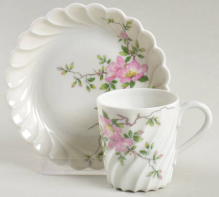 Eglantine Flat Demitasse Cup & Saucer Set by Haviland