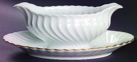 Elegance (Torse Blank) Gravy Boat & Underplate