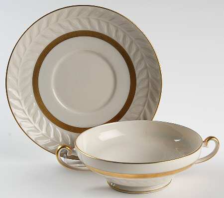 Embassy Footed Cream Soup Bowl & Saucer Set
