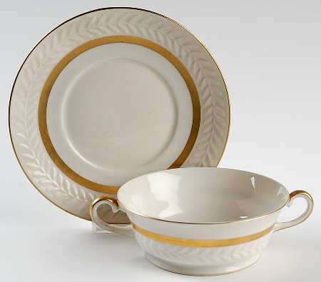 Embassy Footed Cream Soup Bowl & Saucer Set