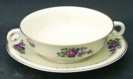 Empress Footed Cream Soup Bowl & Saucer Set