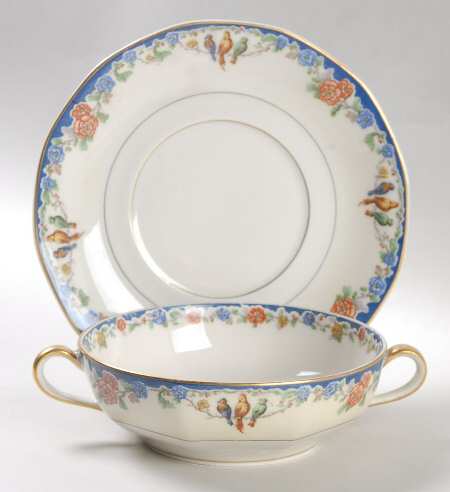 Enchantment (Birds) Flat Cream Soup Bowl & Saucer Set