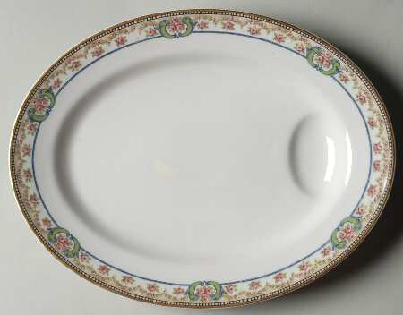 Essex (Gold Trim) 11" Oval Serving Platter