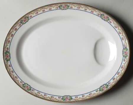 Essex (Gold Trim) 13" Oval Serving Platter
