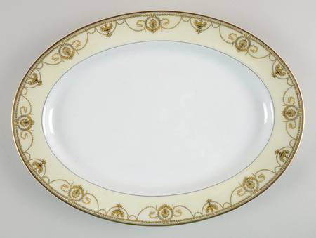 Eugenie (Black Laurel & Swags) 13" Oval Serving Platter