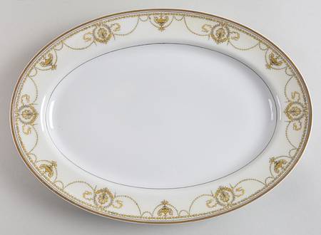 Eugenie (Black Laurel & Swags) 11" Oval Serving Platter