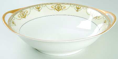 Eugenie (Black Laurel & Swags) 10" Round Vegetable Bowl