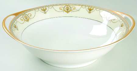 Eugenie (Black Laurel & Swags) 10" Round Vegetable Bowl