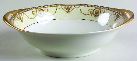 Eugenie (Black Laurel & Swags) 9" Round Vegetable Bowl