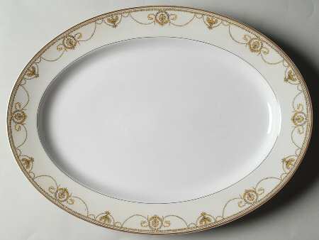 Eugenie (Black Laurel & Swags) 15" Oval Serving Platter