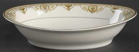 Eugenie (Black Laurel & Swags) 9" Oval Vegetable Bowl