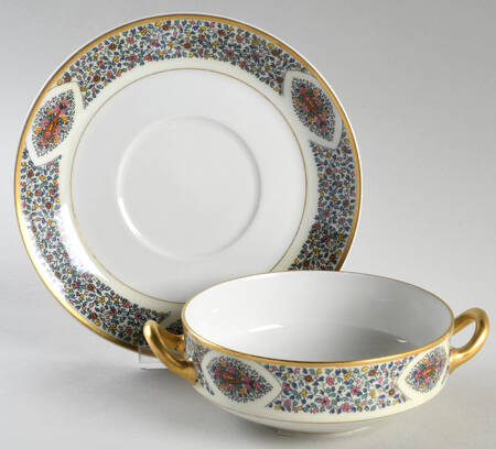 Fantaisie Flat Cream Soup Bowl & Saucer Set